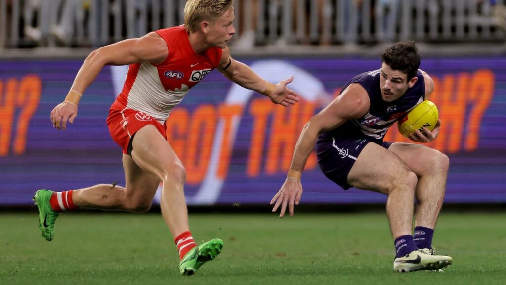 Sydney’s Isaac Heeney (left) and Fremantle’s Andrew Brayshaw (right) are set for battle at the SCG.