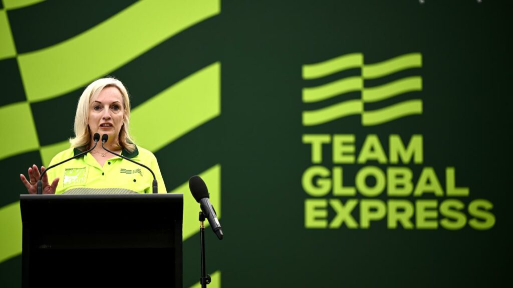 Team Global Express CEO Christine Holgate will invest in more electric trucks.
