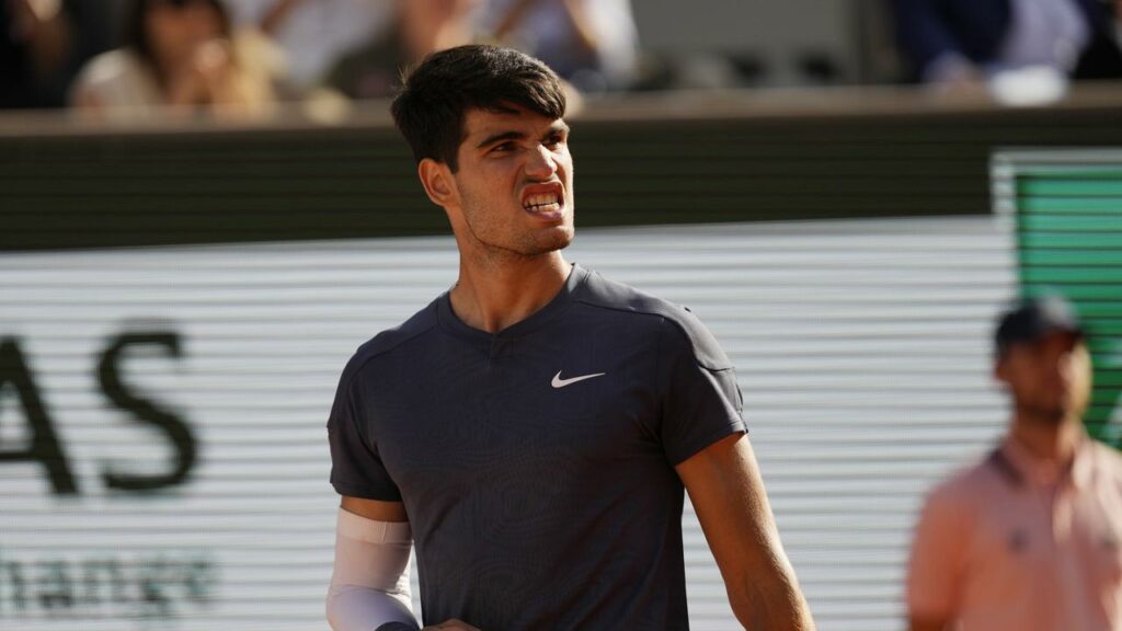 Carlos Alcaraz on the way to an epic win over Alexander Zverev to take the French Open title.