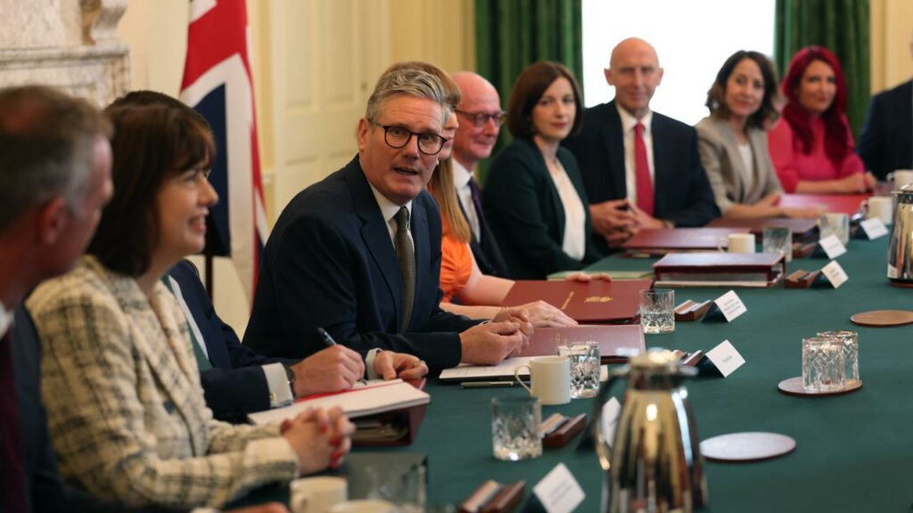 UK Prime Minister Keir Starmer’s cabinet has convened at Downing Street for its first meeting.
