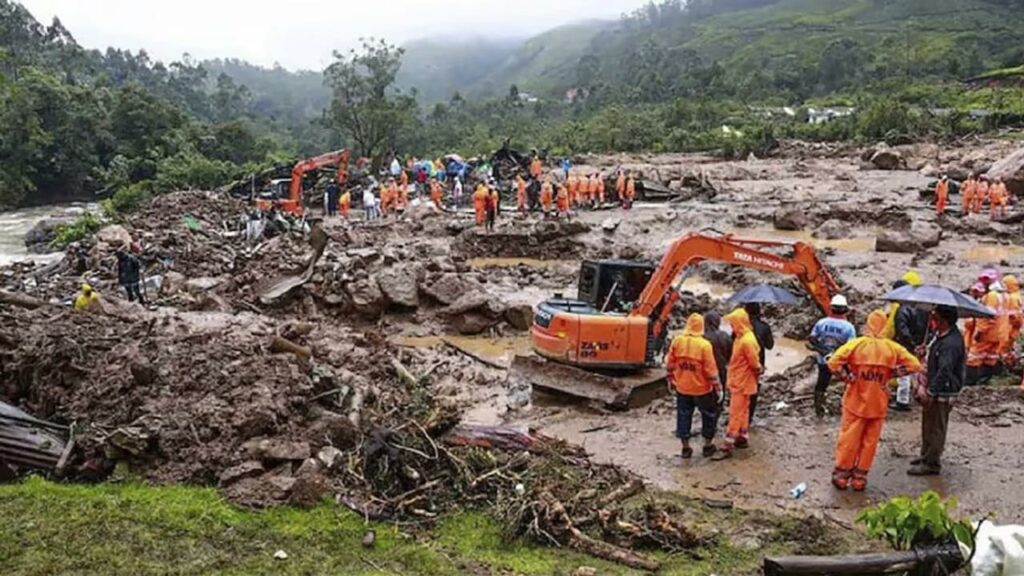 Multiple landslides occurred after torrential rain triggered torrents of mud and water.