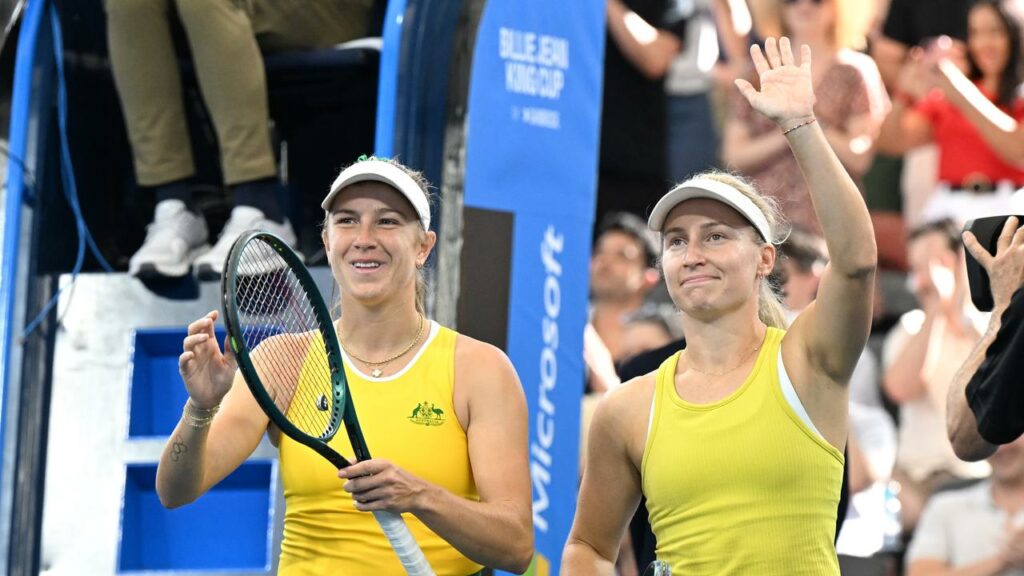 Daria Saville (R) has spurned the singles to focus on her doubles medal bid with Ellen Perez (L).