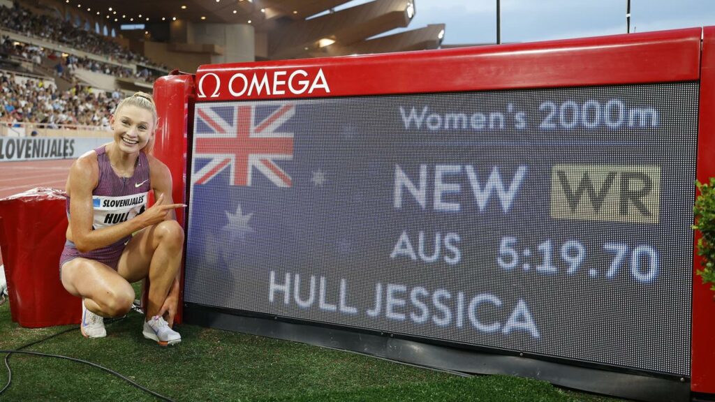 Jess Hull has become Australia’s latest track world record breaker in the 2000m in Monaco.