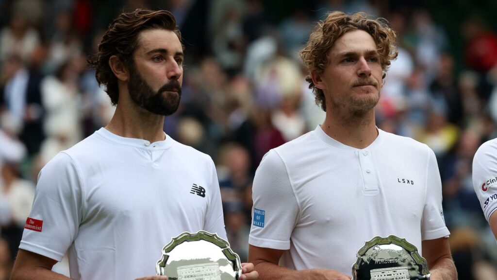 Jordan Thompson and Max Purcell were crestfallen after losing their Wimbledon men’s doubles final.