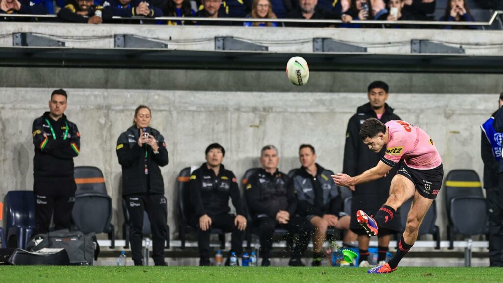 Nathan Cleary’s conversion helped the Panthers secure a thrilling 36-34 win over the Eels.