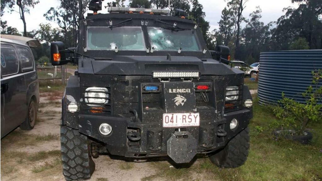 The heavily armoured vehicle rocked when gunshots hit the windscreen, an inquest has been told.
