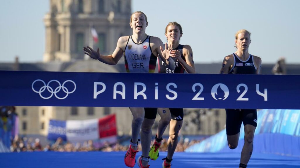 Germany has won the Olympic triathlon mixed team relay ahead of Great Britain and the USA.