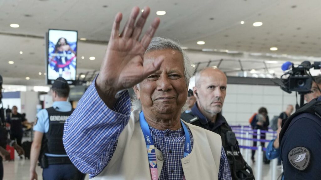“Let us make the best use of our new victory,” interim leader Muhammad Yunus said as he keft Paris.
