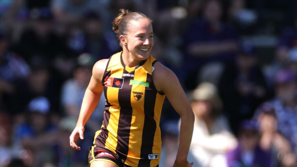 Jasmine Fleming had 22 disposals and kicked a goal in Hawthorn’s six-point win over Melbourne.