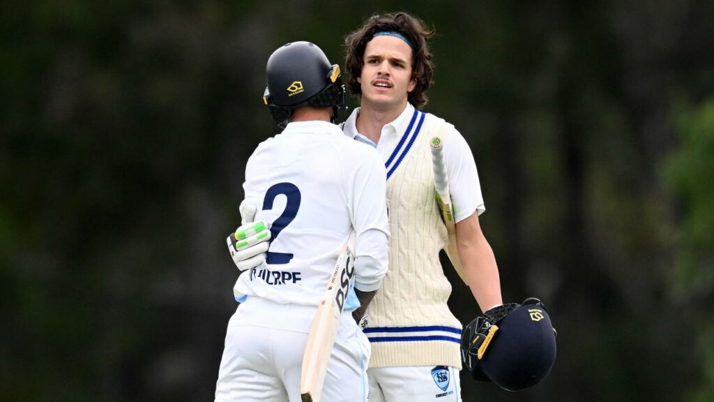 Teenager Sam Konstas has scored his first Shield ton, helping NSW to a big score against SA.