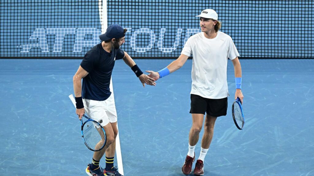 Jordan Thompson (L) has slammed the doping ban of doubles partner Max Purcell (R).