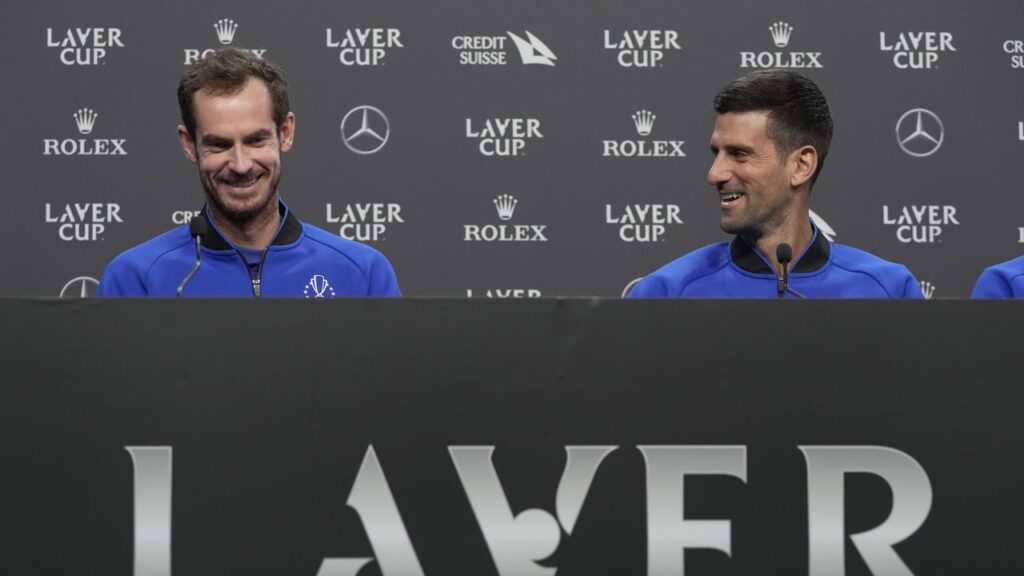 Andy Murray (l) will be coaching old rival Novak Djokovic (r) through the Australian Open.
