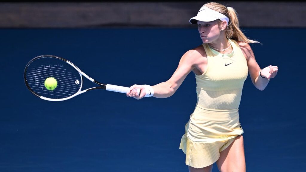 Emerson Jones (pictured) is excited about playing Elena Rybakina in the first round of the Open.
