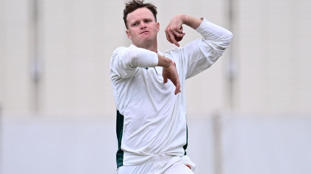 Matt Kuhnemann won’t play Sheffield Shield for Tasmania, but faces testing on his bowling action.
