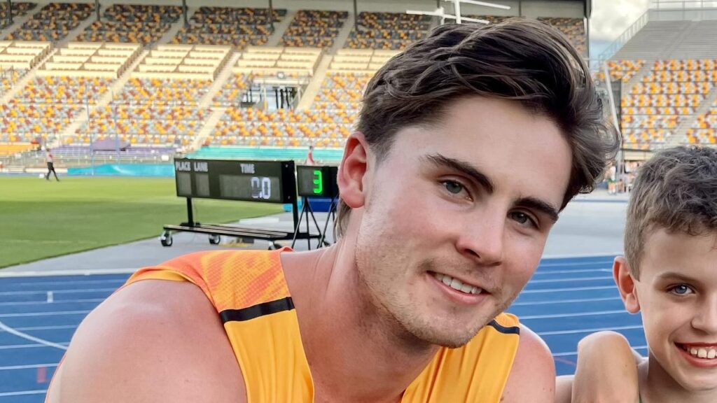 Rohan Browning was all smiles after clocking a fast 100m time at the Queensland championships.
