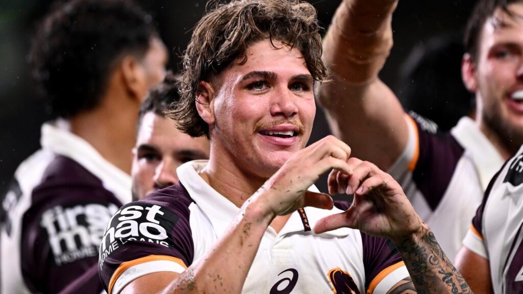 Brisbane No.1 Reece Walsh scored a try against Sydney Roosters and lost power during the cyclone.