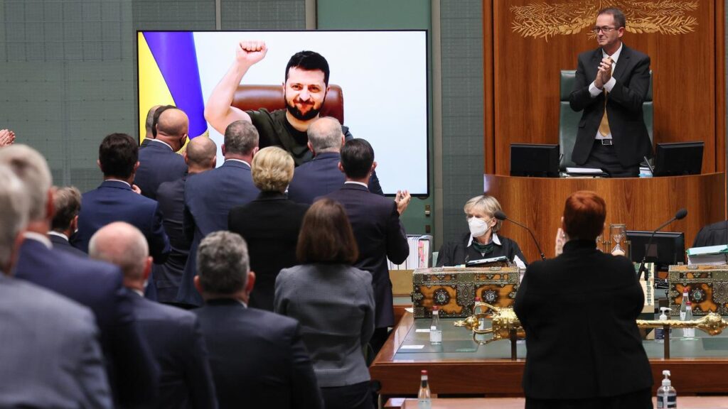 Opposition Leader Peter Dutton has backed Ukrainian president Volodymyr Zelenskiy.
