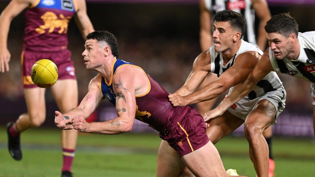 Lachie Neale, seen in Brisbane’s loss to Collingwood, says online abuse of players has hit new lows.