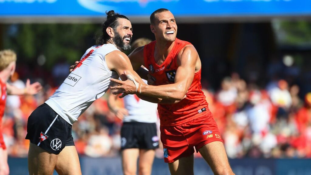 After a slow start, Jarrod Witts (R) fought back against the Swans to post a stellar game.
