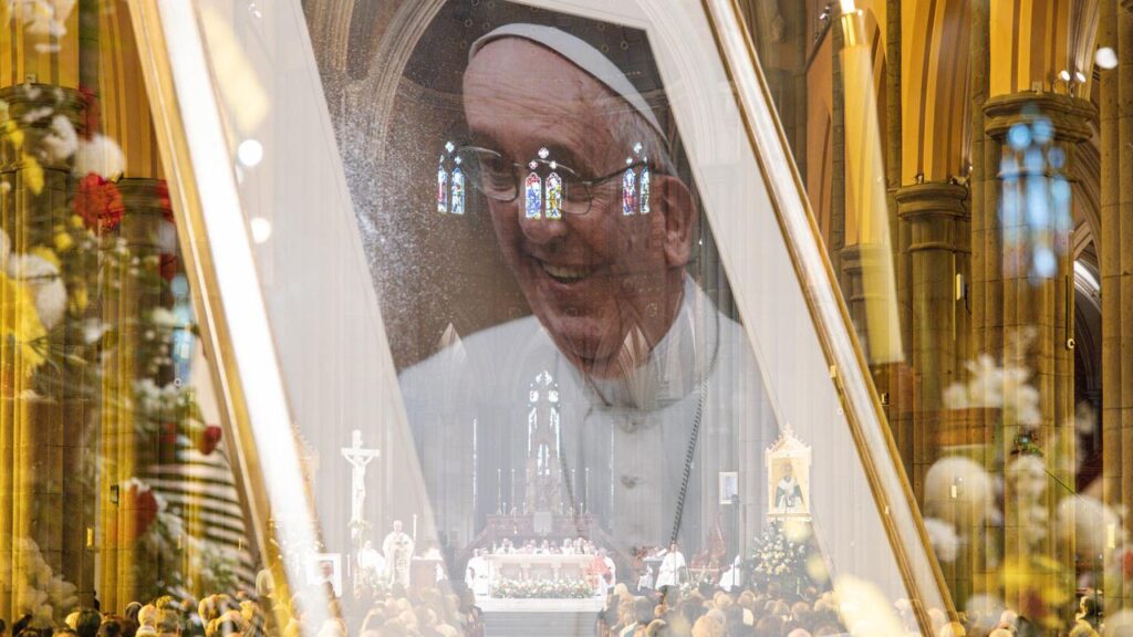 The Archbishop of Melbourne led a mass for Pope Francis at St Patrick’s Cathedral.
