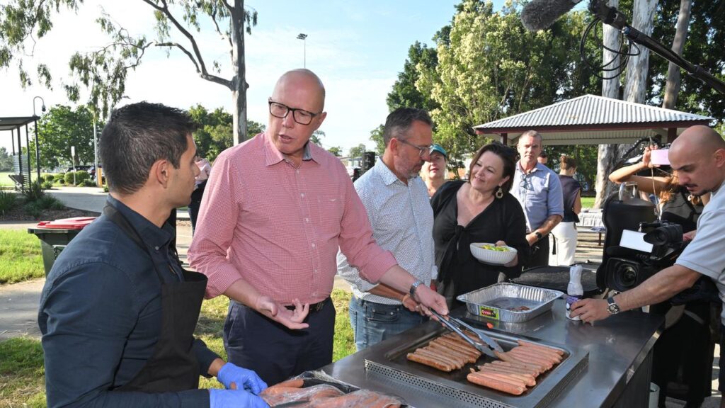 Peter Dutton has cooked up an Easter feast, in the hope a democracy sausage will win votes.