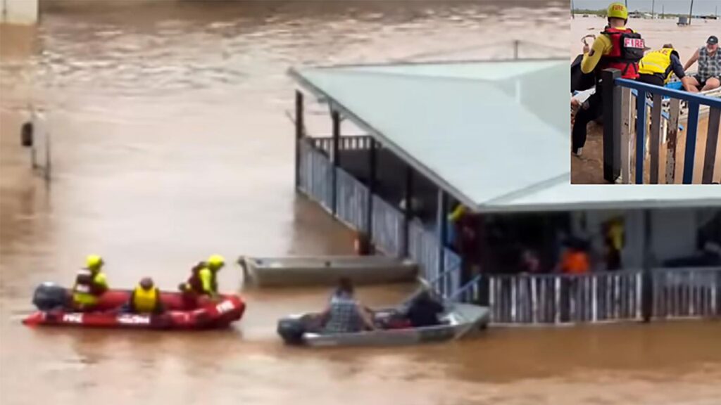 Adavale residents were relocated to nearby Quilpie as floods inundated the Queensland community.