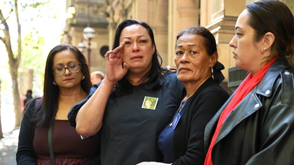 Knife violence laws need to be more severe, Andrew Sullivan’s sister Feuina (second left) said.