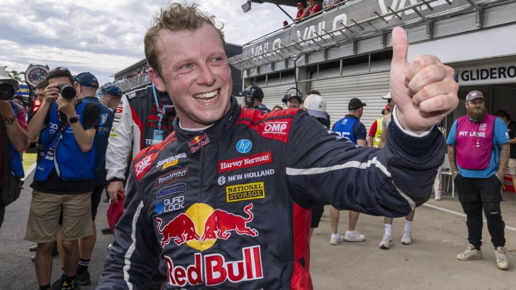 Will Brown has earned provisional pole for the final race of the Supercars round in Tasmania.