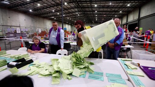 Votes being counted in federal election