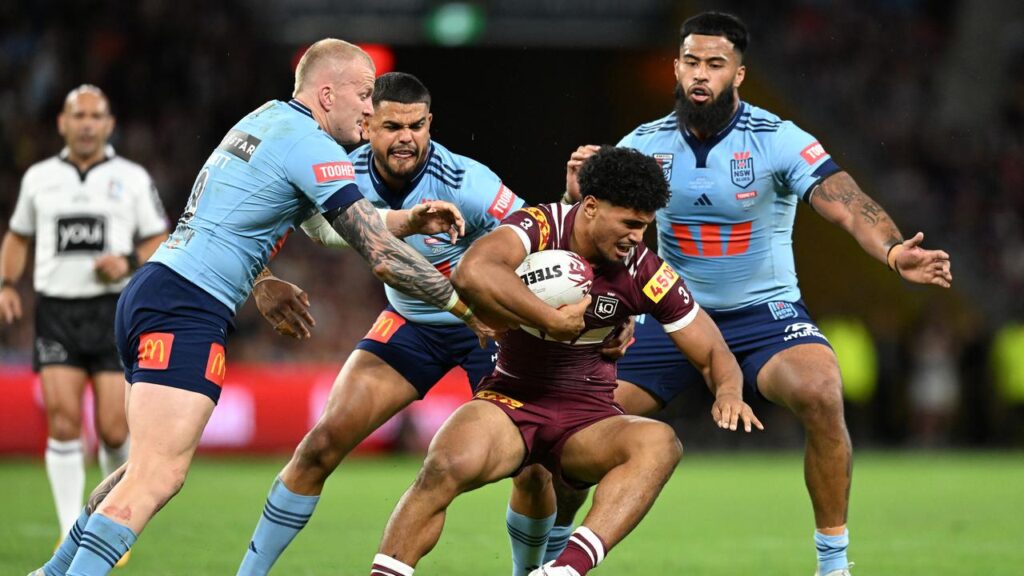 Maroons centre Robert Toia relished his battle with NSW, and in particular Latrell Mitchell.