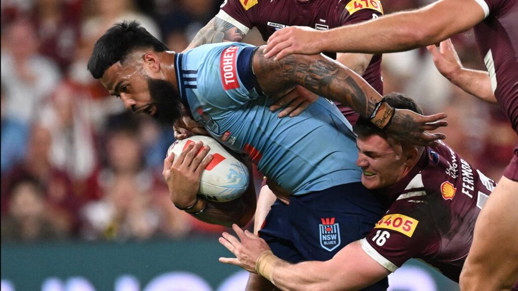 Queensland struggled to stop Payne Haas even with the NSW prop carrying an injury in Brisbane.