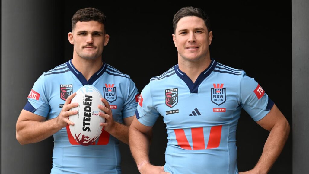 Nathan Cleary (L) and Mitchell Moses (R) are excited ahead of their first Origin halves pairing.