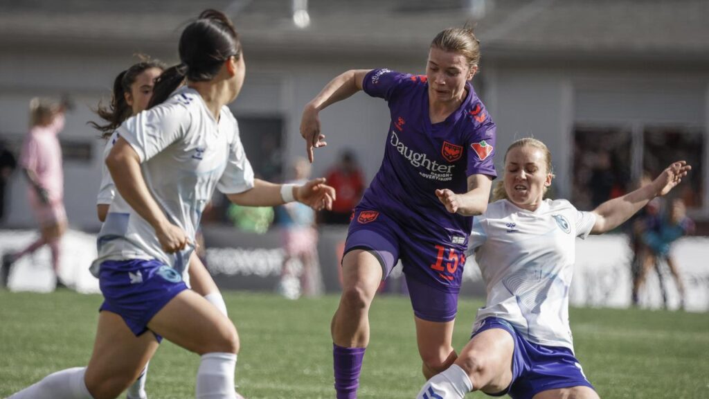 Canada-based Kahli Johnson (15) is hoping her club form leads to a Matildas debut against Argentina.
