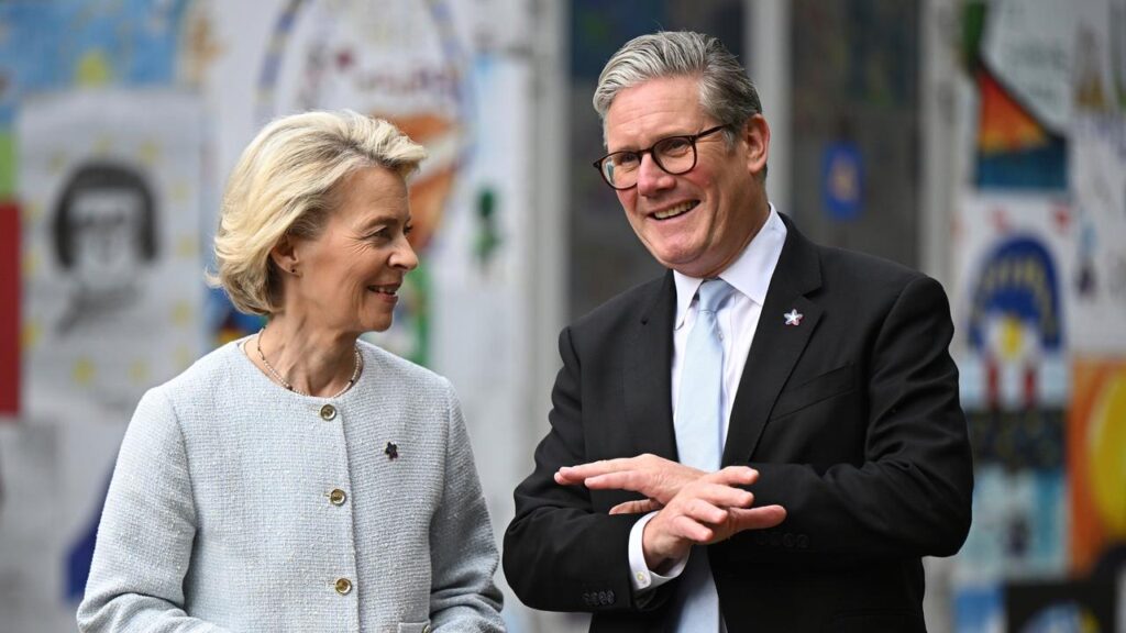 European Commission President Ursula von der Leyen is set to meet with British leader Keir Starmer.