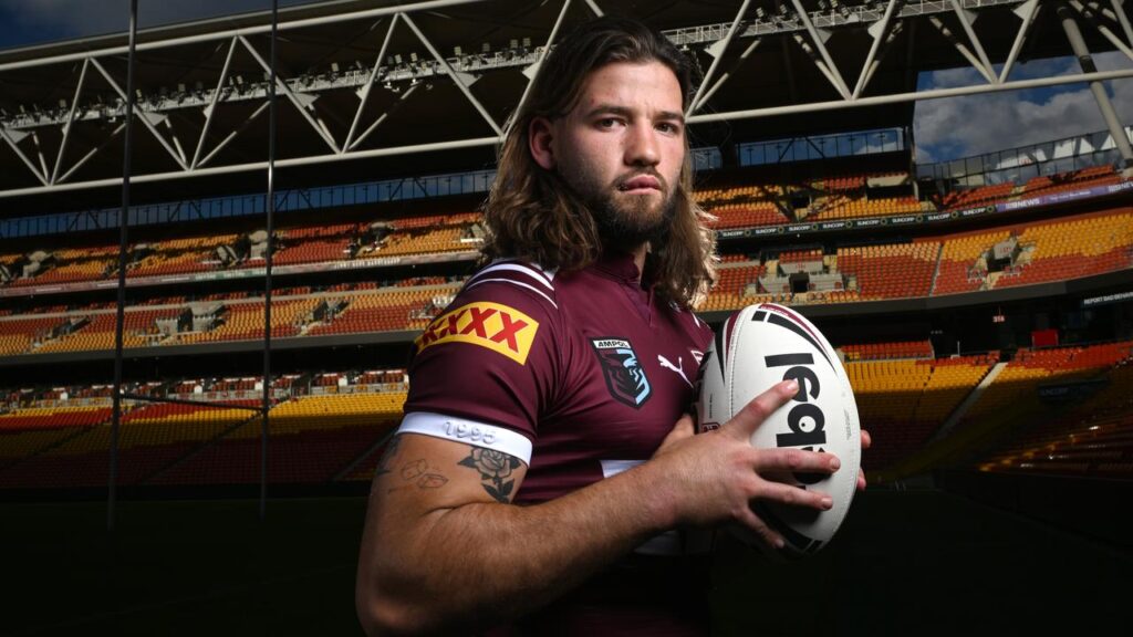 The Maroons’ Pat Carrigan had “30-odd” stitches after a head clash while playing for the Broncos.