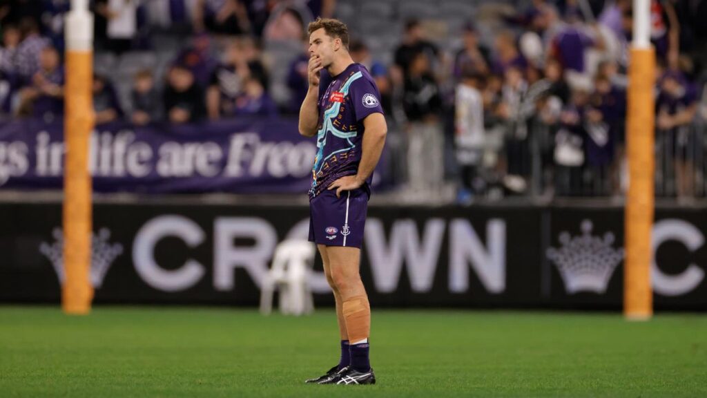 Sean Darcy’s jarred knee gave the ruckman much to ponder after Fremantle’s defeat.
