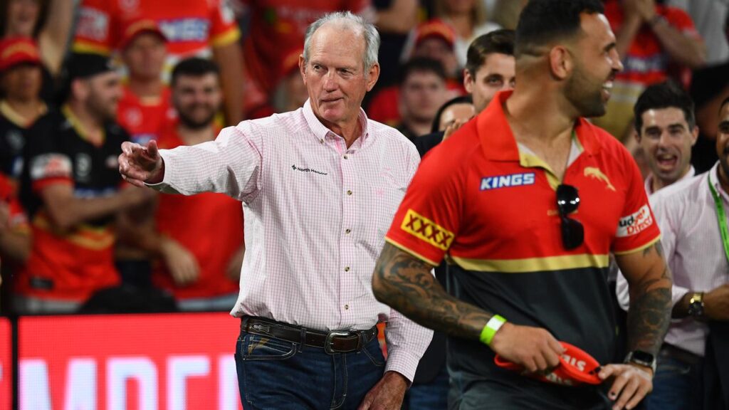 The so-called curse of former Dolphins coach Wayne Bennett (left) has been ridiculed.