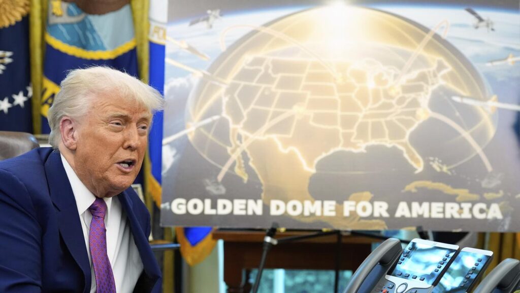 The Golden Dome defence shield will “protect our homeland,” US President Donald Trump says.
