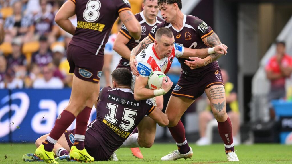 Clinton Gutherson has inspired the Dragons to a come-from-behind win over the Broncos.
