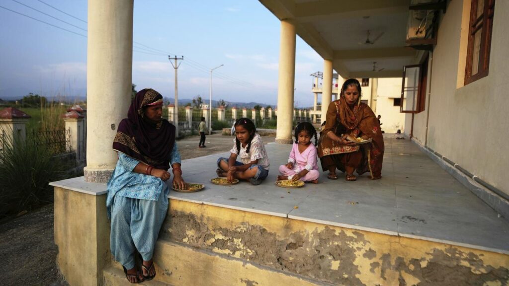 Women and children living near the border have relocated to safer areas after artillery shelling.
