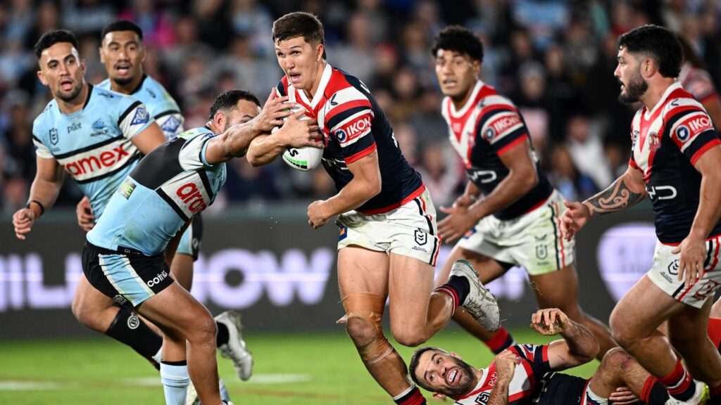 Hugo Savala scored a try and contributed three try assists in the Roosters’ win over Cronulla.