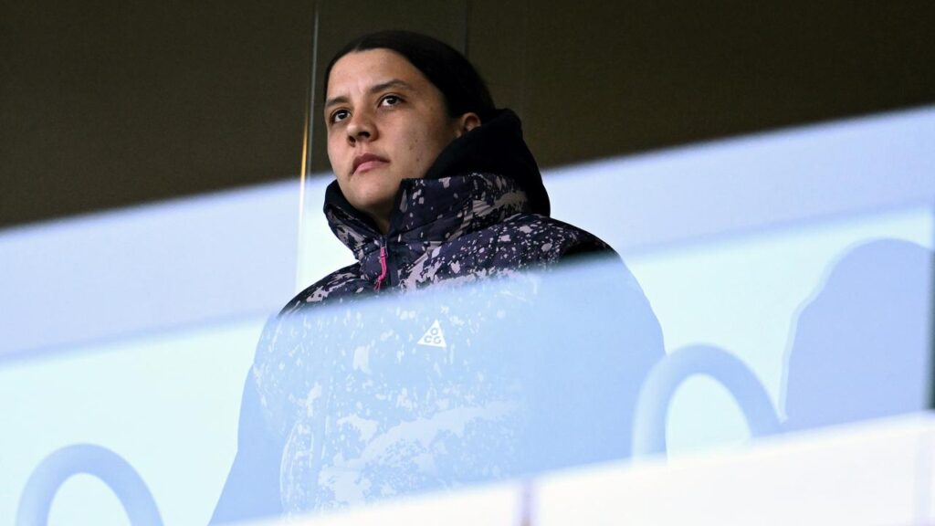 Sam Kerr is back in Australia and attended the A-League Women grand final in Melbourne.