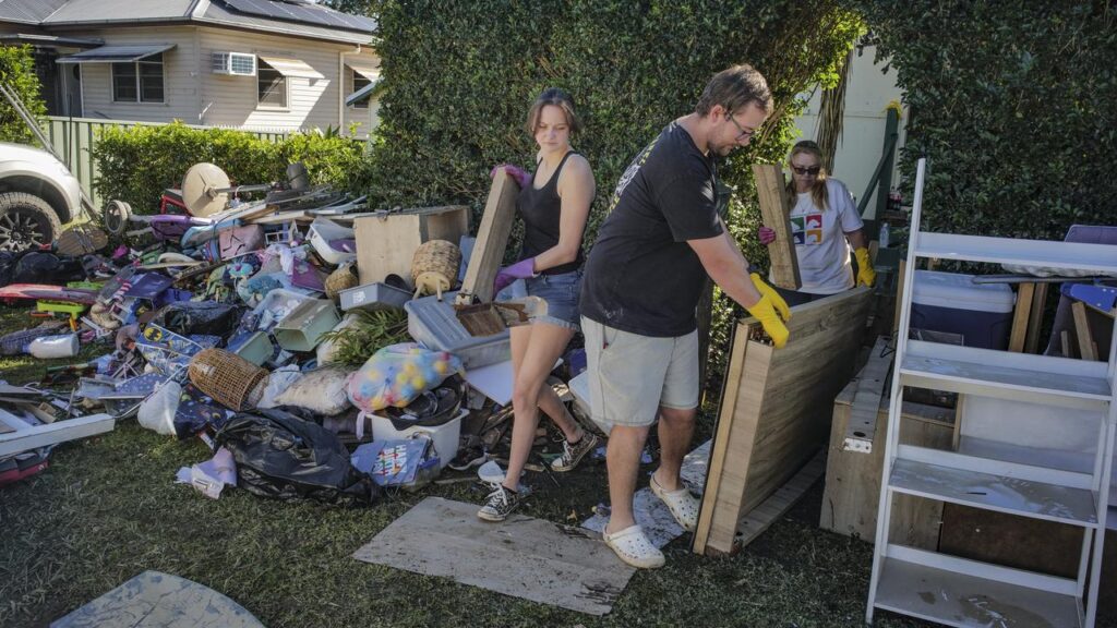 “We’ve just been cleaning up as best we can,” Damian Newell says after devastating floods in Taree.