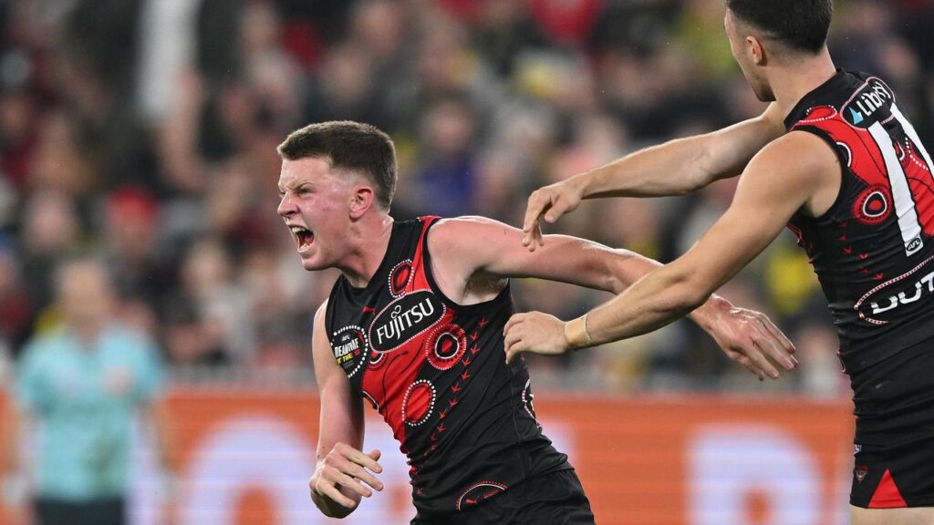 Essendon have beaten Richmond by 23 points, with teen debutant Angus Clarke bagging three goals.