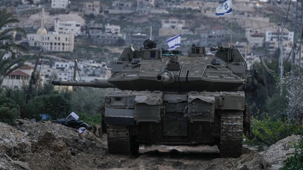 The Israeli army says its soldiers have fired “warning shots” as a foreign delegation visited Jenin.