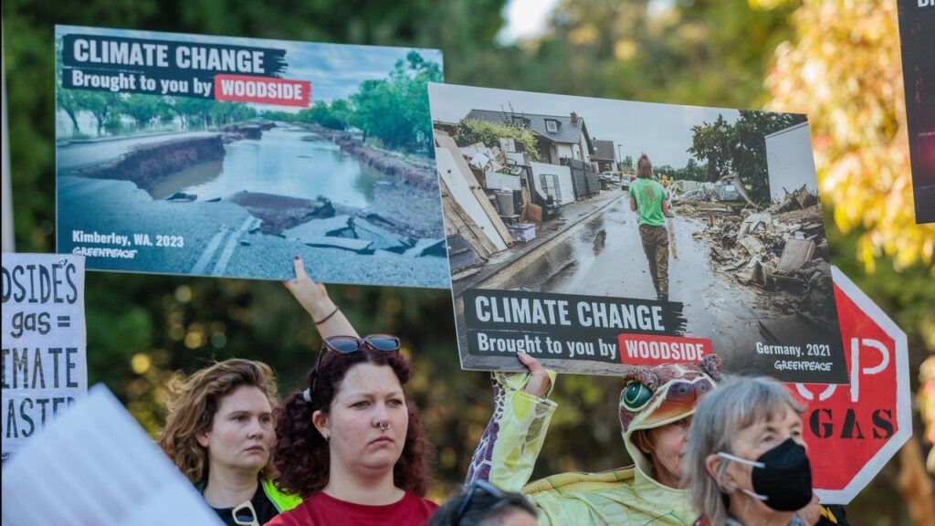 Woodside’s proposal to extend the operating life of the gas project has been met with protests.
