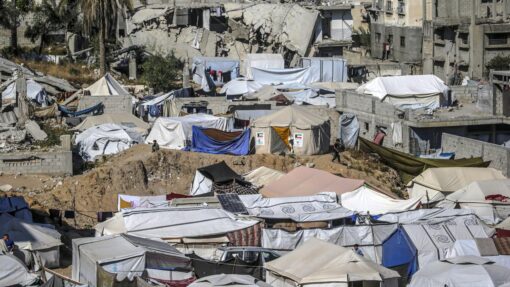 Camp of displaced Palestinians