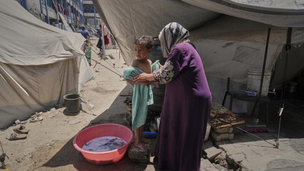 Israel’s offensive has destroyed vast areas of Gaza and displaced 90 per cent of the population.
