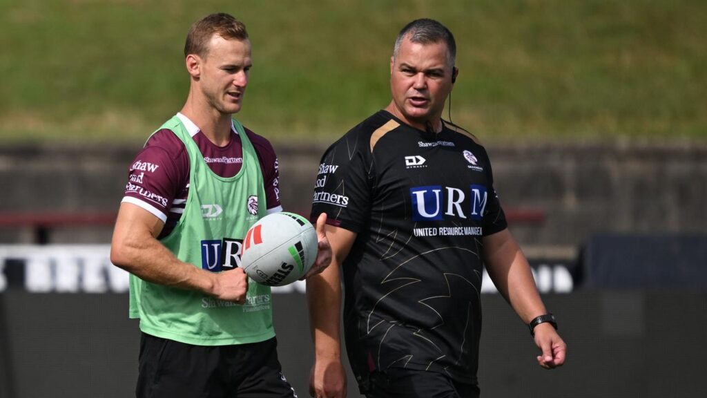 Anthony Seibold (right) says Daly Cherry-Evans will captain Manly for the rest of the season.