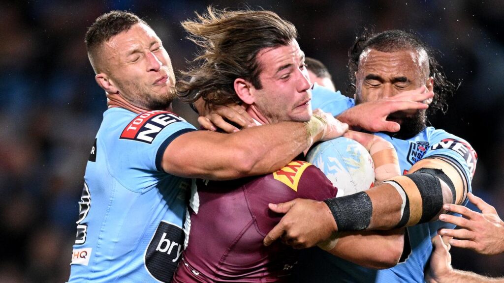 Patrick Carrigan (c) made a stunning Queensland Origin debut, coming off the bench in 2022.